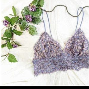 NEW Cosabella Made in Italy PretAPorter Lace Gray Lavender Bralette Soft Bra S
